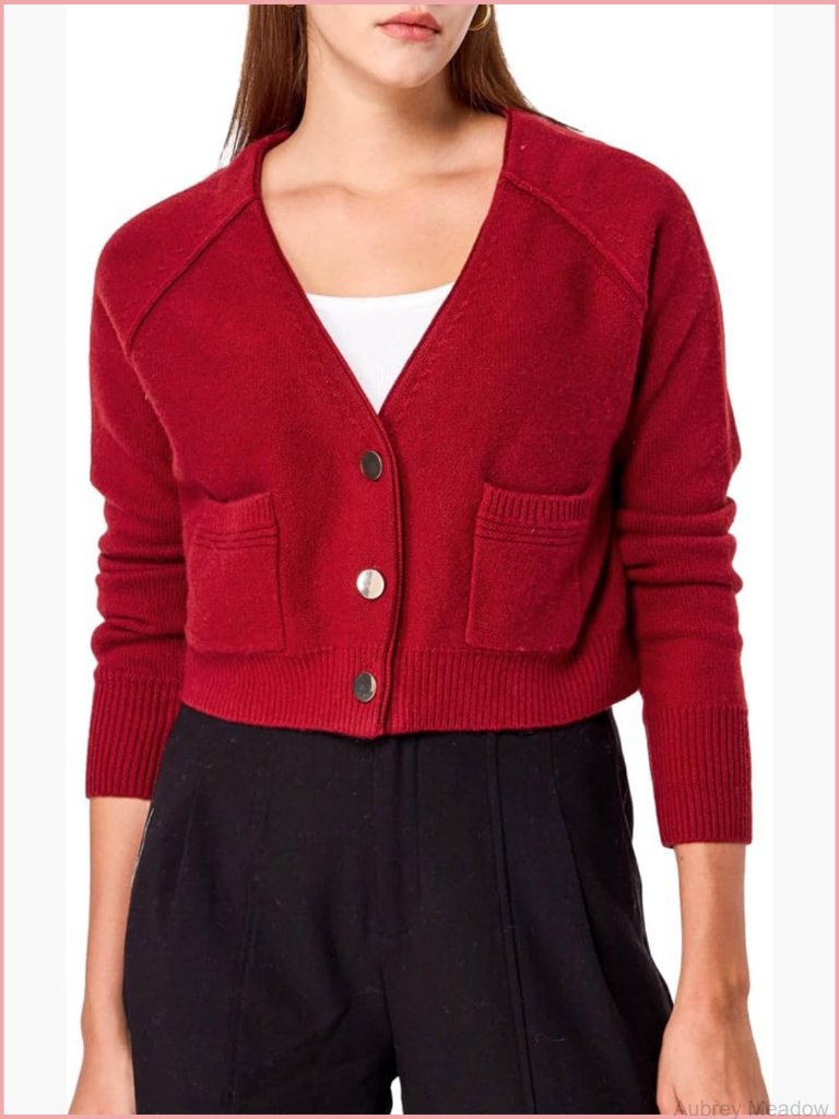 Cashmere Wool Cable Knit Open Front Cardigan With Pockets